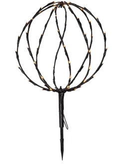 STAR Trading Außenbeleuchtung<LED-Solar-Gartenstecker "Sphere" in Schwarz - (B)30 x (H)44 cm