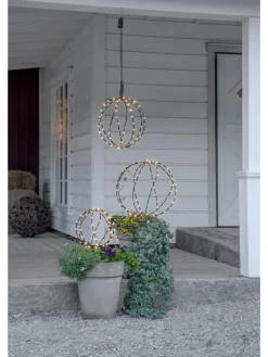 STAR Trading Außenbeleuchtung<LED-Solar-Gartenstecker "Sphere" in Schwarz - (B)30 x (H)44 cm