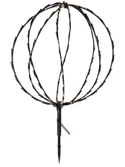 STAR Trading Außenbeleuchtung<LED-Solar-Gartenstecker "Sphere" in Schwarz - (B)40 x (H)54 cm