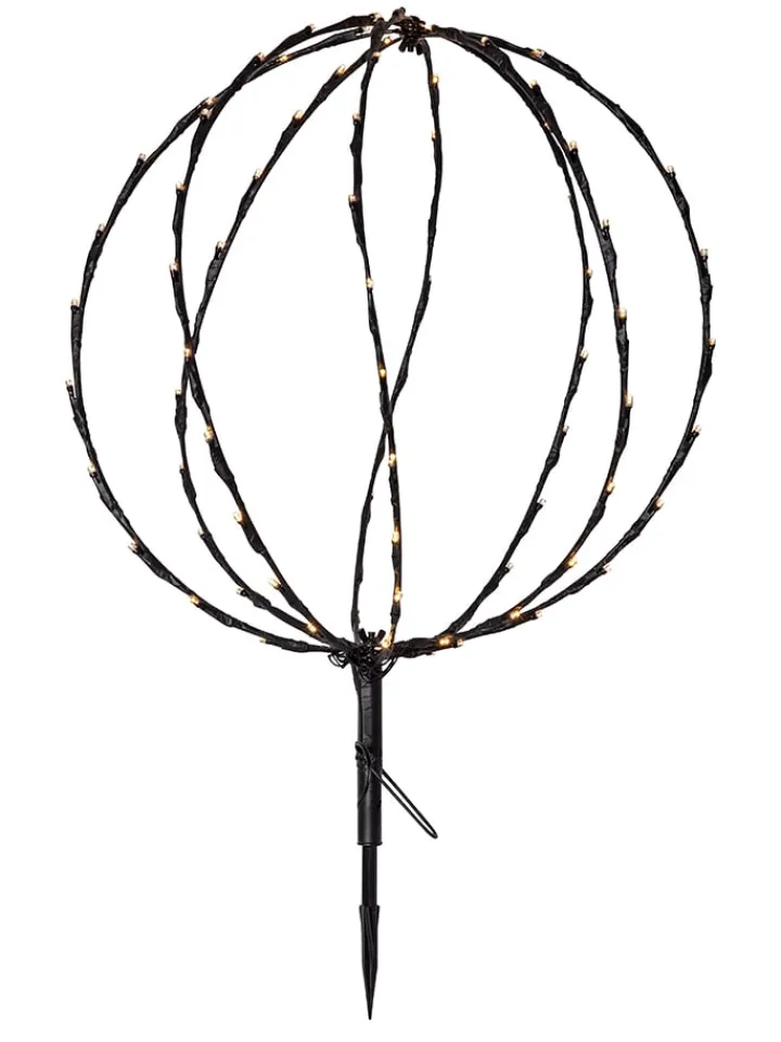 STAR Trading Außenbeleuchtung<LED-Solar-Gartenstecker "Sphere" in Schwarz - (B)40 x (H)54 cm