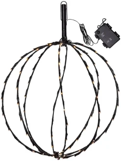 STAR Trading Außenbeleuchtung<LED-Solar-Gartenstecker "Sphere" in Schwarz - (B)40 x (H)54 cm