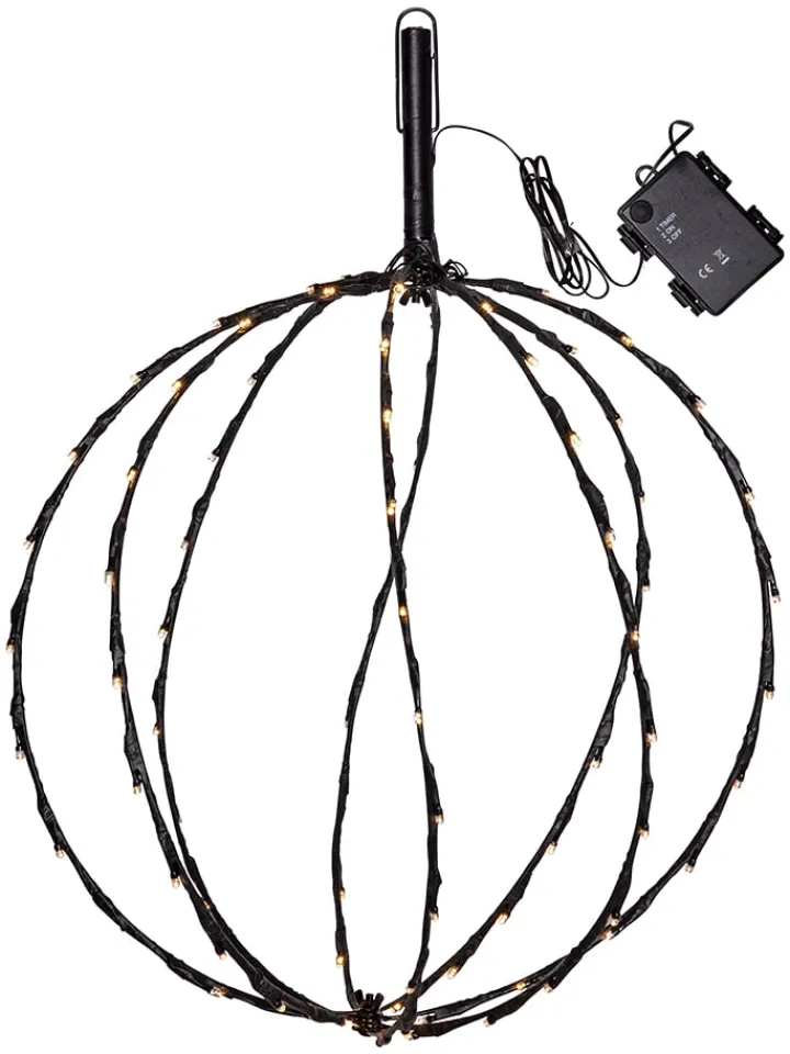 STAR Trading Außenbeleuchtung<LED-Solar-Gartenstecker "Sphere" in Schwarz - (B)40 x (H)54 cm
