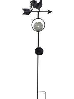STAR Trading Gartendekoration|Gartendekoration<LED-Solar-Gartenstecker "Windy" in Schwarz - (H)81 cm