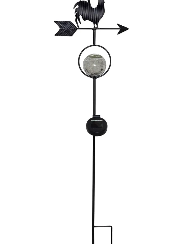 STAR Trading Gartendekoration|Gartendekoration<LED-Solar-Gartenstecker "Windy" in Schwarz - (H)81 cm