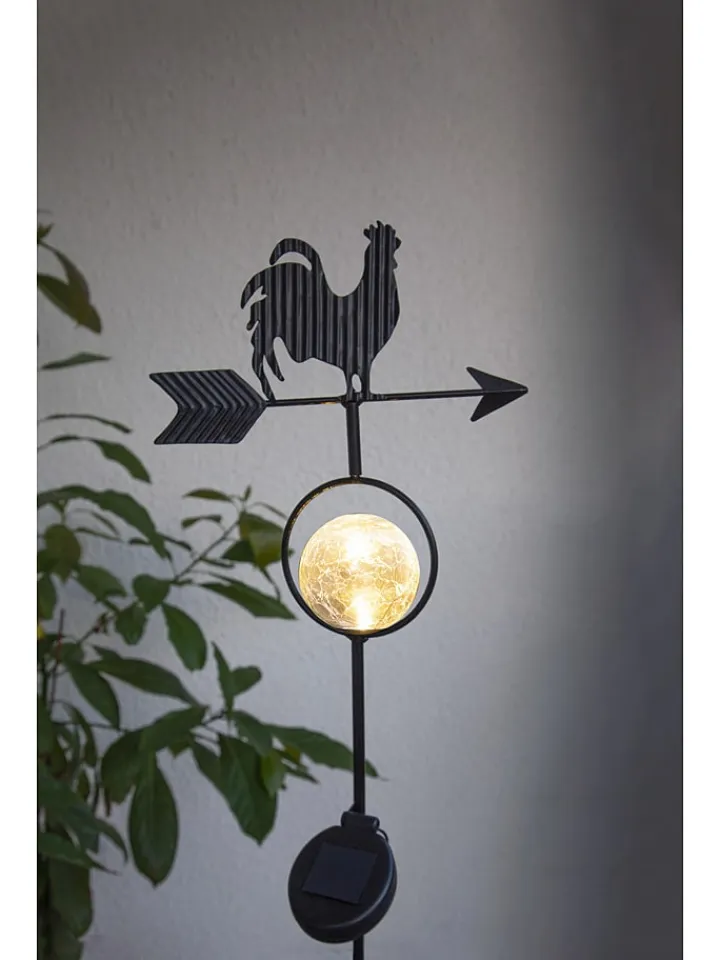STAR Trading Gartendekoration|Gartendekoration<LED-Solar-Gartenstecker "Windy" in Schwarz - (H)81 cm