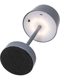 STAR Trading Außenbeleuchtung<LED-Solar-Lampe "Solei" in Grau - (B)12 x (H)26,5 cm