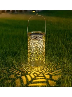 Garden Hero Lichterketten & Dekobeleuchtung|Lichterketten & Deko-Leuchten<LED-Solar-Laterne in Gold - (H)18 x Ø 10 cm