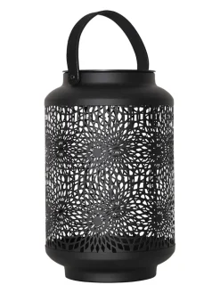 STAR Trading Außenleuchten|Außenbeleuchtung<LED-Solar-Laterne "Mandala" in Schwarz - (H)30 x Ø 19 cm