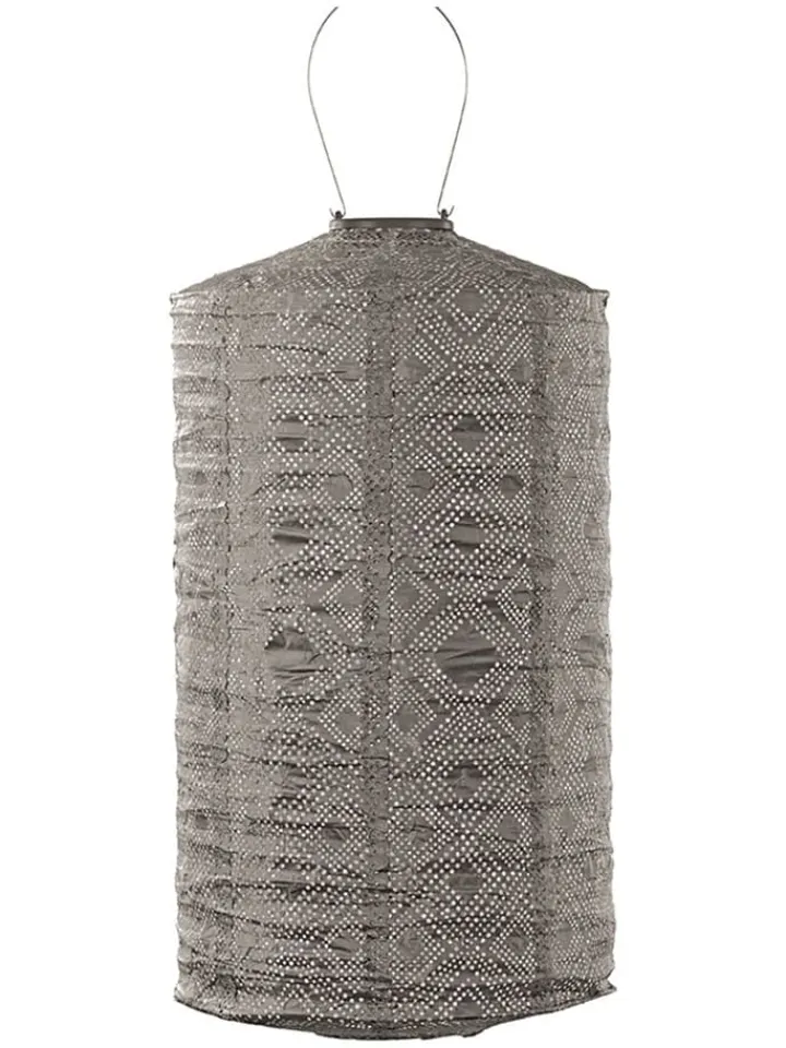 Lumiz Lichterketten & Deko-Leuchten<LED-Solarlaterne ''Mosaic Cylinder'' in Taupe - (H)50 x Ø 28 cm