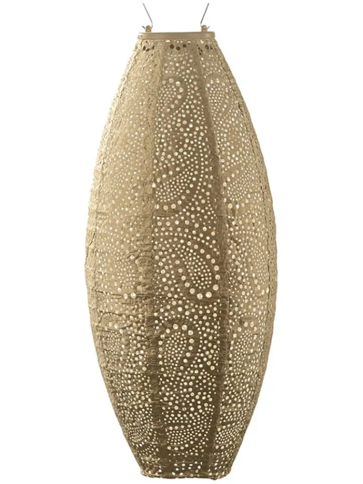Lumiz Lichterketten & Dekobeleuchtung<LED-Solarlaterne ''Paisley Long Oval'' in Gold - (H)45 x Ø 20 cm