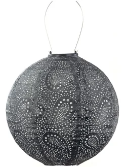 Lumiz Lichterketten & Dekobeleuchtung<LED-Solarlaterne ''Paisley Rond'' in Grau - Ø 30 cm