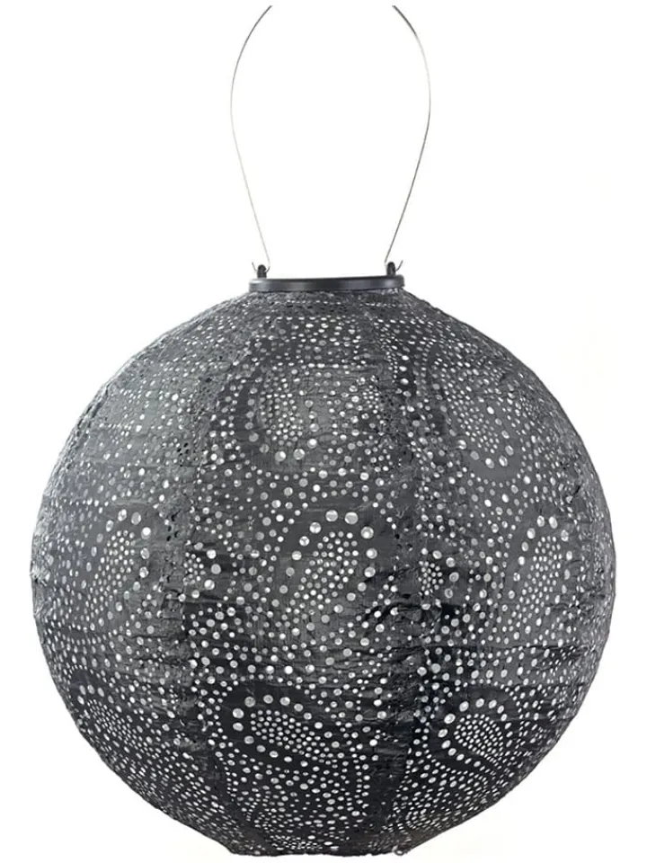 Lumiz Lichterketten & Dekobeleuchtung<LED-Solarlaterne ''Paisley Rond'' in Grau - Ø 30 cm