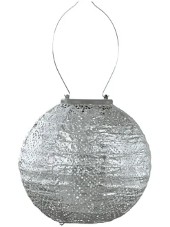 Lumiz Lichterketten & Dekobeleuchtung<LED-Solarlaterne ''Topaze Rond'' in Silber - Ø 20 cm