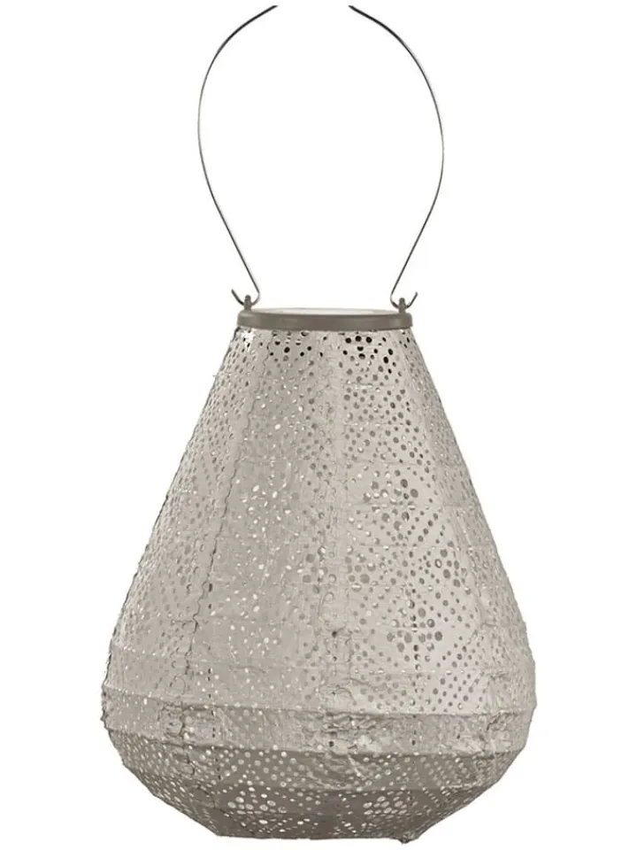 Lumiz Lichterketten & Dekobeleuchtung<LED-Solarlaterne ''Topaze Tulip'' in Taupe - (H)22,5 x Ø 20 cm