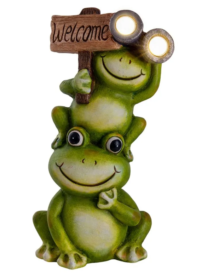 näve Außenleuchten<LED-Solarleuchte "Frosch" in Grün - (B)22,5 x (H)45 x (T)15 cm