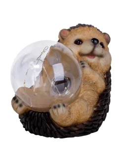 näve Außenbeleuchtung|Außenleuchten<LED-Solarleuchte "Igel" in Hellbraun - (B)14,5 x (H)17 x (T)12 cm