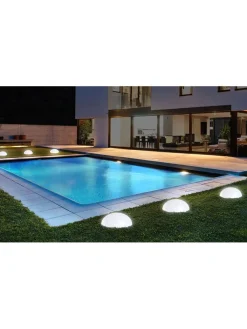 Inkazen Außenbeleuchtung<LED-Solarleuchte in Weiß - (H)10 cm - Ø 30 cm