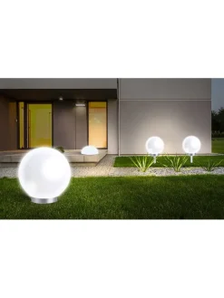 Inkazen Außenbeleuchtung<LED-Solarleuchte in Weiß - (H)10 cm - Ø 30 cm