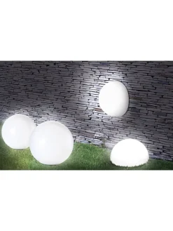 Inkazen Außenbeleuchtung<LED-Solarleuchte in Weiß - (H)10 cm - Ø 30 cm