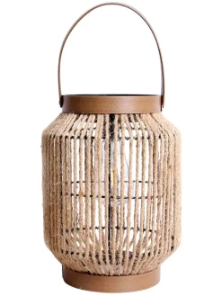 näve Außenbeleuchtung|Außenleuchten<LED-Solarleuchte "Korbinian" in Hellbraun/ Beige - (H)30 x Ø 22 cm