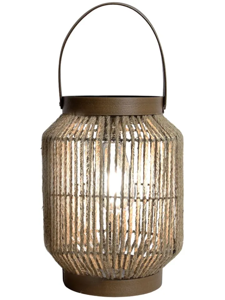 näve Außenbeleuchtung|Außenleuchten<LED-Solarleuchte "Korbinian" in Hellbraun/ Beige - (H)30 x Ø 22 cm