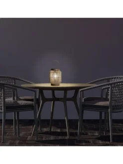 näve Außenbeleuchtung|Außenleuchten<LED-Solarleuchte "Korbinian" in Hellbraun/ Beige - (H)30 x Ø 22 cm