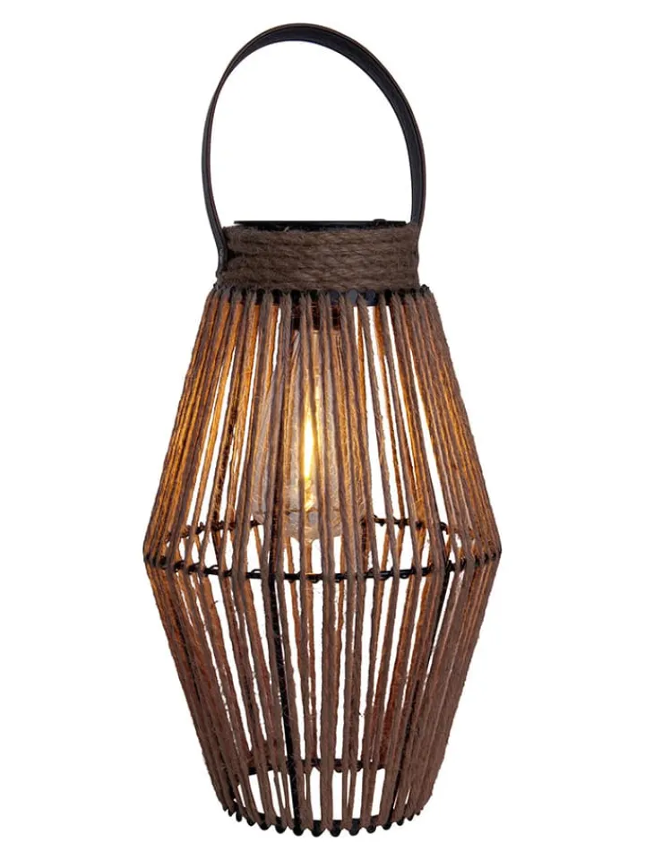 näve Außenbeleuchtung|Außenleuchten<LED-Solarleuchte "Korbinian" in Braun - (H)30 x Ø 18 cm