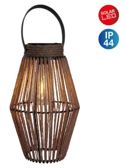 näve Außenbeleuchtung|Außenleuchten<LED-Solarleuchte "Korbinian" in Braun - (H)30 x Ø 18 cm