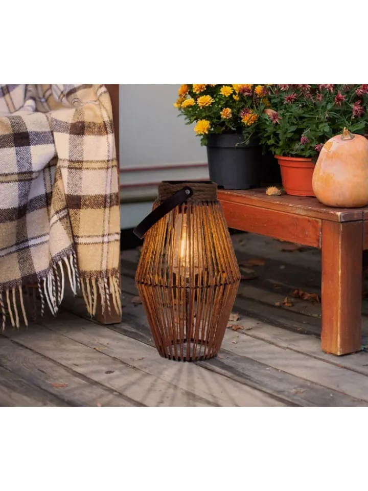 näve Außenbeleuchtung|Außenleuchten<LED-Solarleuchte "Korbinian" in Braun - (H)30 x Ø 18 cm