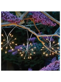 lumisky Außenbeleuchtung|Außenleuchten<LED-Solar-Lichtergirlande "Fireworks" in Weiß - (L)420 cm