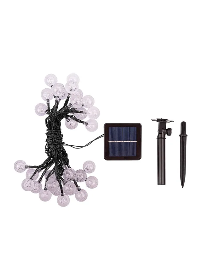 näve Außenleuchten|Außenbeleuchtung<LED-Solar-Lichterkette "Becul" in Warmweiß in Weiß - (L)935 cm