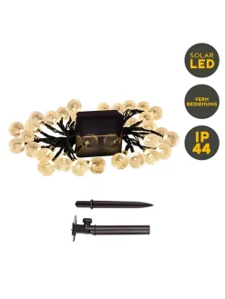 näve Außenleuchten|Außenbeleuchtung<LED-Solar-Lichterkette "Becul" in Warmweiß in Weiß - (L)935 cm