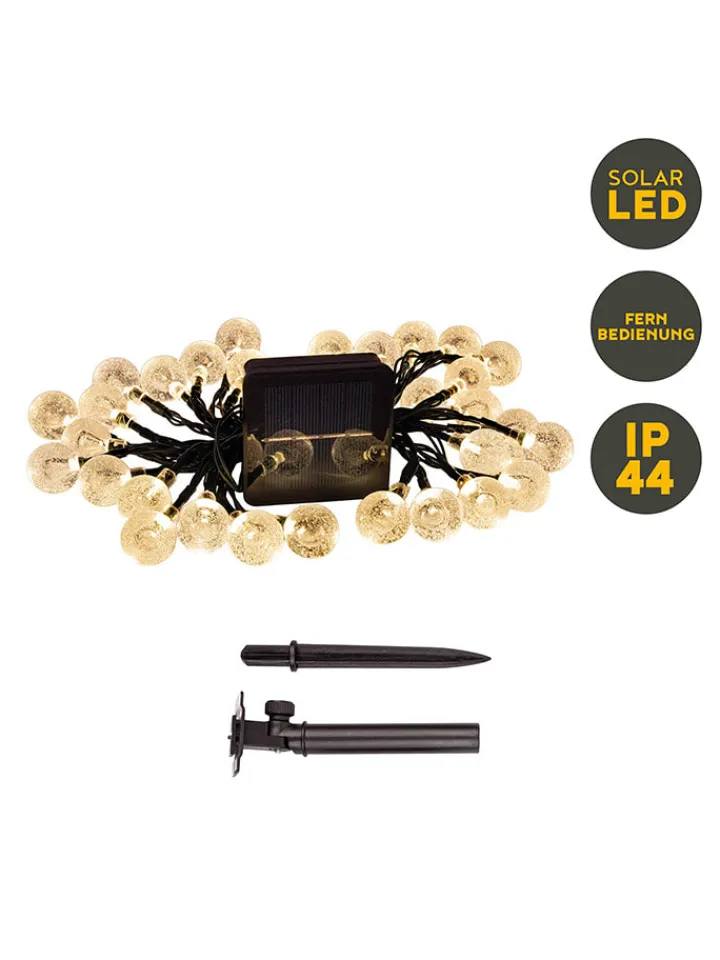 näve Außenleuchten|Außenbeleuchtung<LED-Solar-Lichterkette "Becul" in Warmweiß in Weiß - (L)935 cm