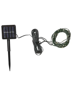 STAR Trading Lichterketten & Deko-Leuchten<LED-Solarlichterkette "Dew Drop Micro" in Schwarz - (L)7,4 m
