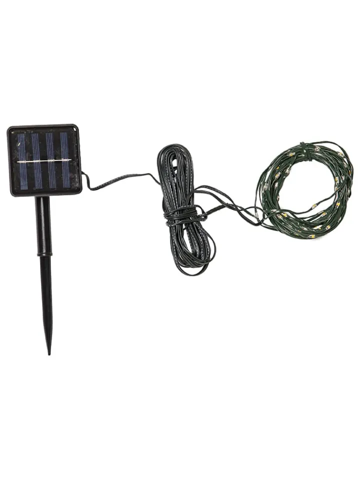 STAR Trading Lichterketten & Deko-Leuchten<LED-Solarlichterkette "Dew Drop Micro" in Schwarz - (L)7,4 m