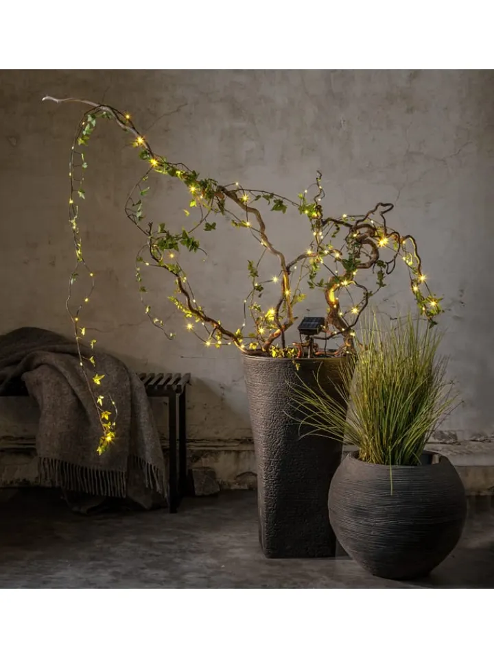 STAR Trading Lichterketten & Deko-Leuchten<LED-Solarlichterkette "Dew Drop Micro" in Schwarz - (L)7,4 m