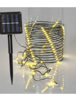 STAR Trading Lichterketten & Deko-Leuchten<LED-Solarlichterkette "Dew Drop Micro" in Schwarz - (L)7,4 m