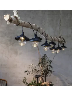 STAR Trading Lichterketten & Deko-Leuchten|Lichterketten & Dekobeleuchtung<LED-Solar-Lichterkette "Globe Shade" in Schwarz - (L)180 cm
