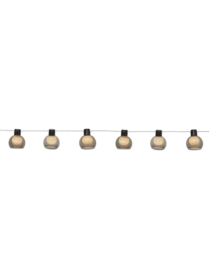 STAR Trading Lichterketten & Deko-Leuchten<LED-Solarlichterkette "Smoky" in Grau - (L)270 cm