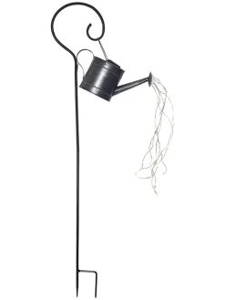 STAR Trading Außenleuchten<LED-Solarstab "Dew Drop Water Can" in Schwarz - (B)24 x (H)80 x (T)10 cm