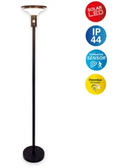näve Außenleuchten|Außenbeleuchtung<LED-Solarstehleuchte "Nora" in Schwarz - (H)139 x Ø 21 cm
