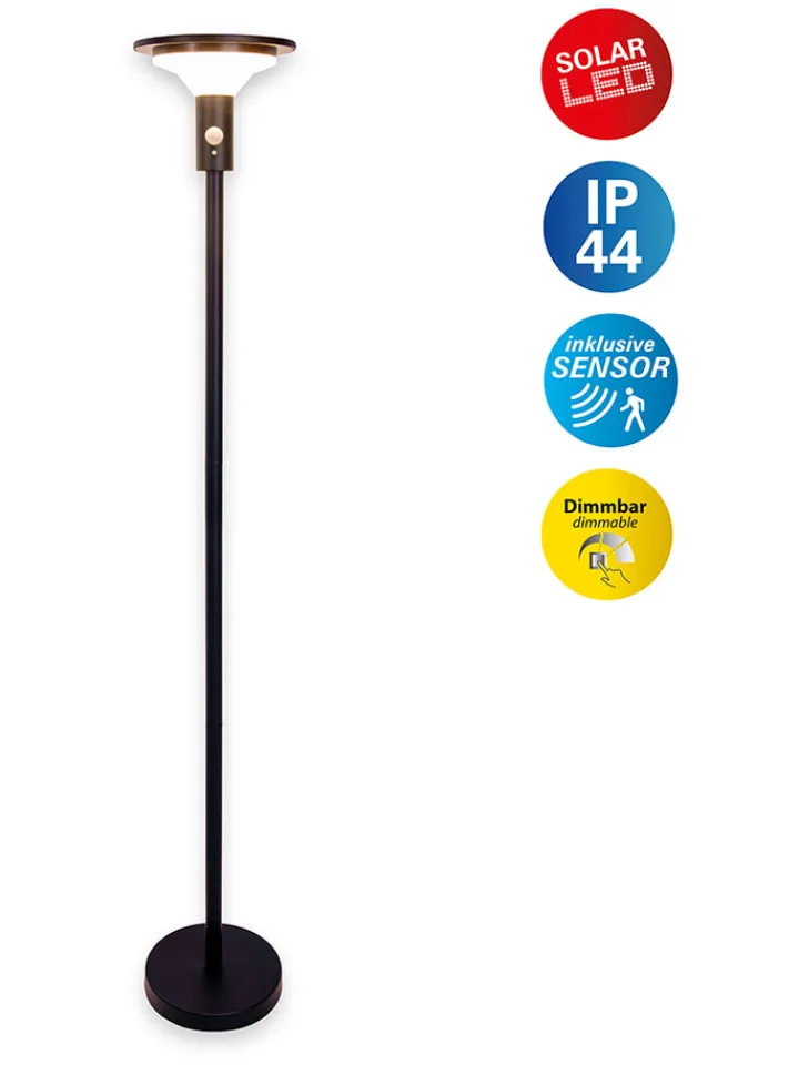 näve Außenleuchten|Außenbeleuchtung<LED-Solarstehleuchte "Nora" in Schwarz - (H)139 x Ø 21 cm