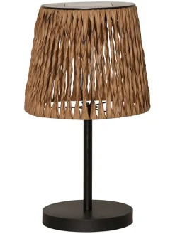 STAR Trading Außenbeleuchtung|Außenleuchten<LED-Solar-Tischleuchte "Cesta" in Hellbraun - (H)48 x Ø 28 cm