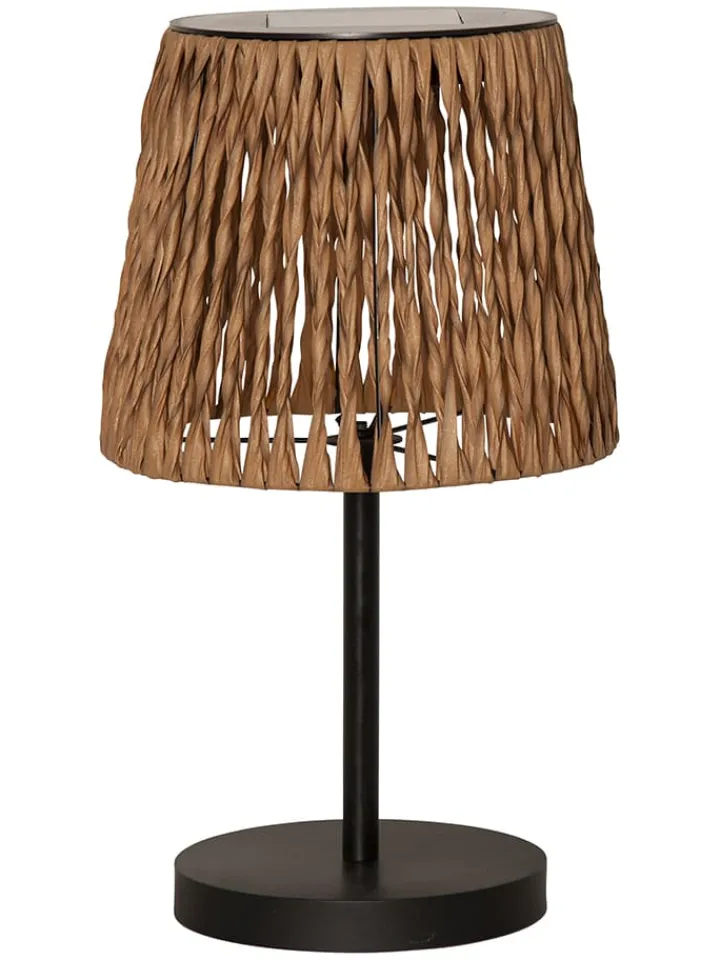 STAR Trading Außenbeleuchtung|Außenleuchten<LED-Solar-Tischleuchte "Cesta" in Hellbraun - (H)48 x Ø 28 cm