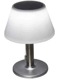 Garden Hero Außenleuchten|Außenbeleuchtung<LED-Solar-Tischleuchte in Weiß/ Silber - (H)28 x Ø 20 cm