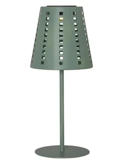 STAR Trading Außenbeleuchtung<LED-Solar-Tischleuchte "Sola" in Grün - (H)35 x Ø 15 cm