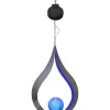 STAR Trading Gartendekoration<LED-Solar-Windspiel "Melilla" in Blau - (H)31 x Ø 18 cm