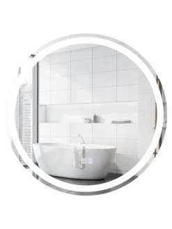 COSTWAY Spiegel<LED-Spiegel in Silber