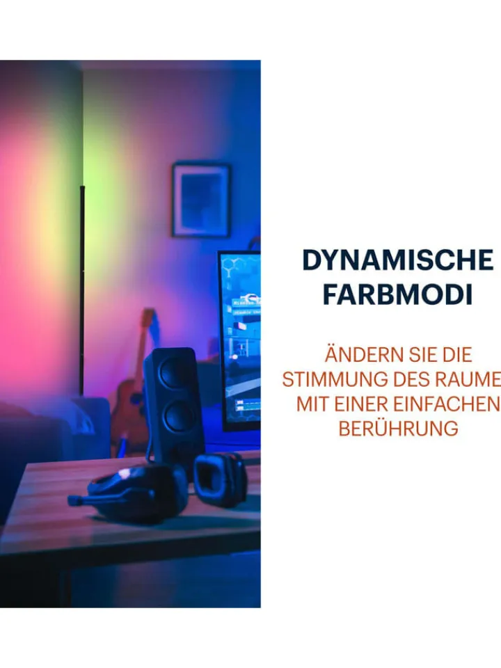 GRUNDIG Stehleuchten<LED-Standleuchte in Schwarz - (B)43 x (H)140 cm