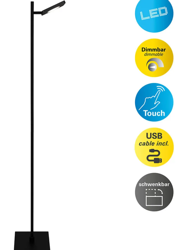 näve Stehleuchten<LED-Standleuchte "Lupa" in Schwarz - EEK F (A bis G)